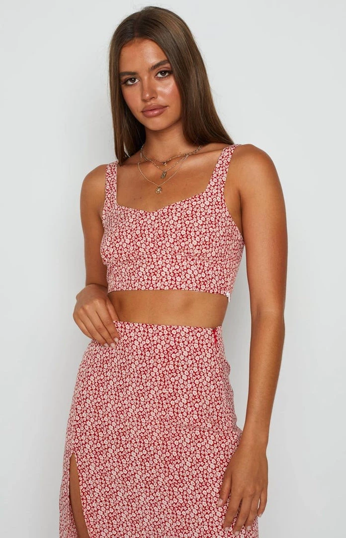 BB Exclusive Vanessa Red Floral Crop Top 4 BB Exclusive Vanessa Red Floral Crop Top