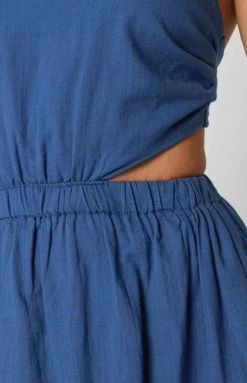 Beginning Boutique Dresses Verna Blue Strapless Midi Dress