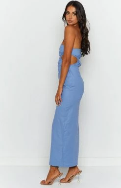 BB Exclusive Dresses Vinnie Blue Cut Out Midi Dress