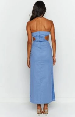 BB Exclusive Dresses Vinnie Blue Cut Out Midi Dress