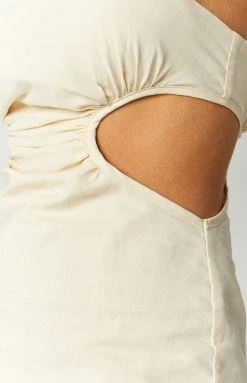 BB Exclusive Dresses Vinnie Cream Cut Out Midi Dress