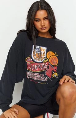 Beginning Boutique Vintage Vintage Champions Black Long Sleeve