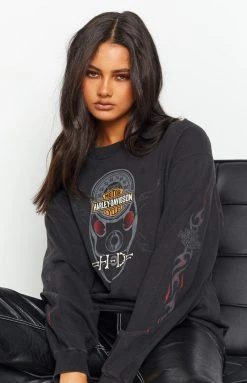 Beginning Boutique Vintage New Vintage Harley-Davidson Kelly's Black Sweater