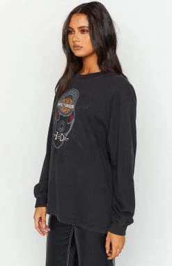 Beginning Boutique Vintage New Vintage Harley-Davidson Kelly's Black Sweater