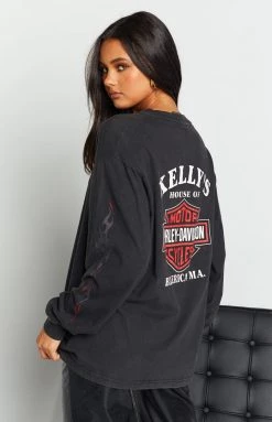 Beginning Boutique Vintage New Vintage Harley-Davidson Kelly's Black Sweater