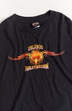 Beginning Boutique Vintage New Vintage Harley-Davidson Fire Black Tee
