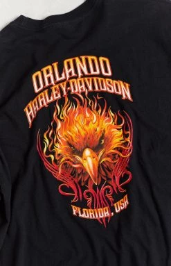 Beginning Boutique Vintage New Vintage Harley-Davidson Fire Black Tee