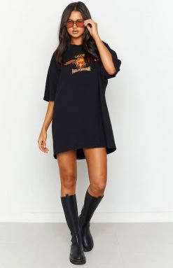 Beginning Boutique Vintage New Vintage Harley-Davidson Fire Black Tee