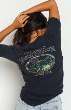 Beginning Boutique Vintage Vintage Harley-Davidson Orlando Black Tee New