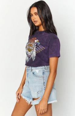 Beginning Boutique Vintage New Vintage Harley-Davidson Purple Tee