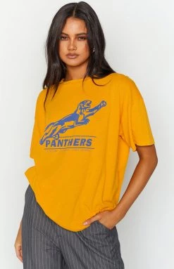 Beginning Boutique Vintage Vintage Panthers Yellow Tee New