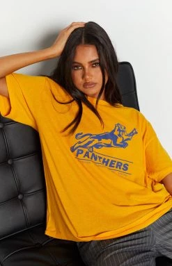 Beginning Boutique Vintage Vintage Panthers Yellow Tee New
