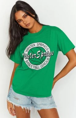 Beginning Boutique Vintage New Vintage Winter Springs Green Tee