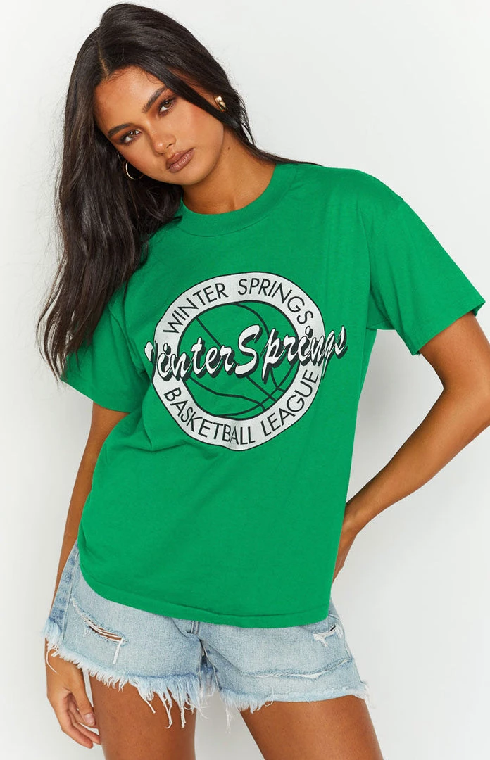 Beginning Boutique Vintage New Vintage Winter Springs Green Tee 2 Beginning Boutique Vintage New Vintage Winter Springs Green Tee