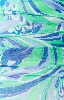 BB Exclusive Bottoms Violet Blue Print Mesh Mini Skirt