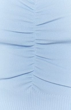 Beginning Boutique Tops Violet Swire Long Sleeve Knit Blue