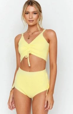 Beginning Boutique Bottoms Vow To Fluffy Shorts Yellow