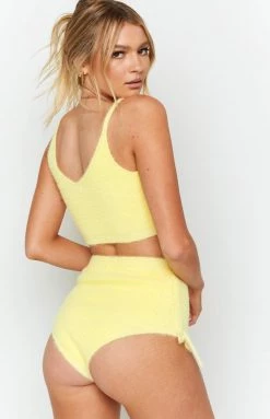 Beginning Boutique Bottoms Vow To Fluffy Shorts Yellow
