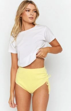 Beginning Boutique Bottoms Vow To Fluffy Shorts Yellow