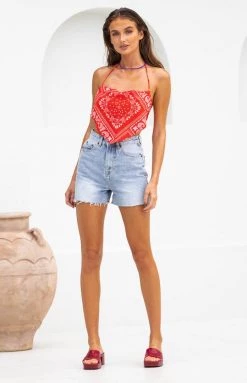 BB Exclusive Washington Scarf Top Red