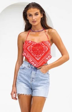 BB Exclusive Washington Scarf Top Red