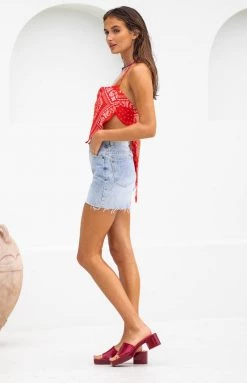 BB Exclusive Washington Scarf Top Red