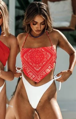 BB Exclusive Washington Scarf Top Red