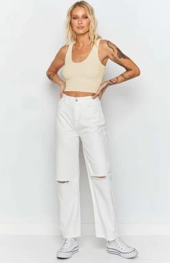 BB Exclusive West Coast Rib Tank Top Cream Tops