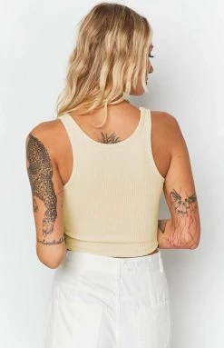 BB Exclusive West Coast Rib Tank Top Cream Tops