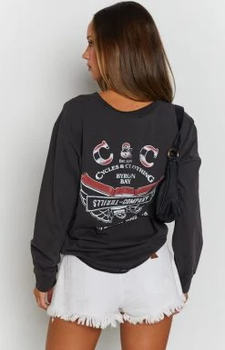 Thrills C&C Wings Merch Fit Henly LS Tee - Vintage Black Tops