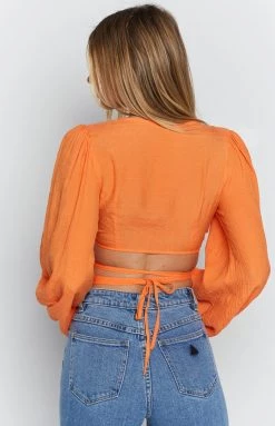 Beginning Boutique Nikki Tie Up Top Orange