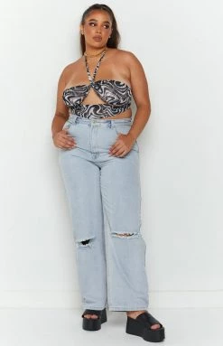 BB Exclusive Tops Wellington Mono Print Top