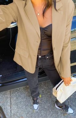 Beginning Boutique Outerwear Wendy Blazer Beige