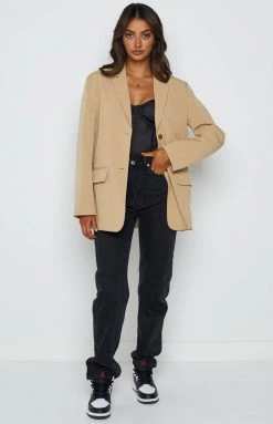 Beginning Boutique Outerwear Wendy Blazer Beige