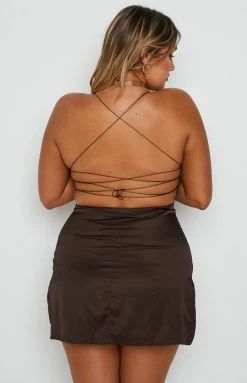 BB Exclusive Wheatley Brown Mini Dress Dresses