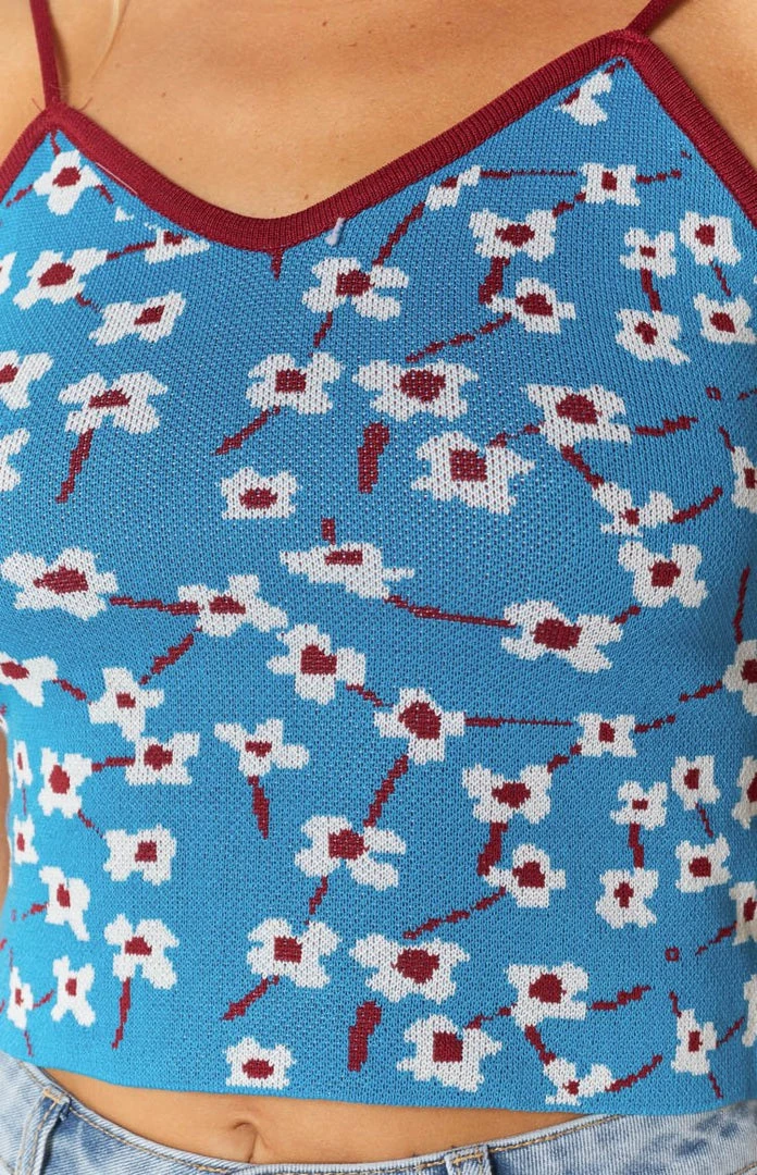 Beginning Boutique Tops White Blossom Crop Top Blue 7 Beginning Boutique Tops White Blossom Crop Top Blue