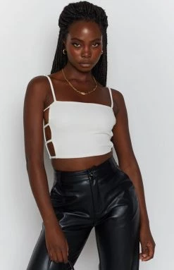 BB Exclusive Super Lonely Crop Top White Tops