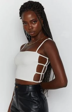 BB Exclusive Super Lonely Crop Top White Tops