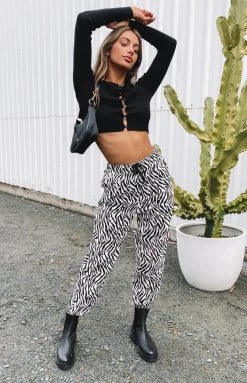 Beginning Boutique Wild At Heart Printed Pants Zebra Bottoms