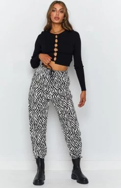 Beginning Boutique Wild At Heart Printed Pants Zebra Bottoms