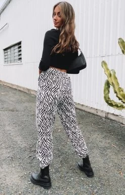 Beginning Boutique Wild At Heart Printed Pants Zebra Bottoms