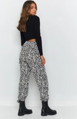 Beginning Boutique Wild At Heart Printed Pants Zebra Bottoms