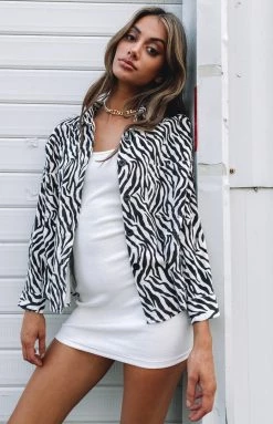Beginning Boutique Wild At Heart Printed Shirt Zebra