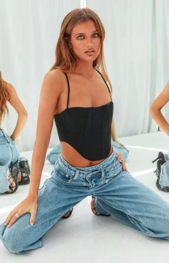 BB Exclusive Tops Willow Black Corset Top