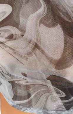 BB Exclusive Willow Black Print Mesh Crop Top Tops