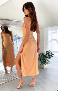 BB Exclusive New Willow Orange Midi Dress