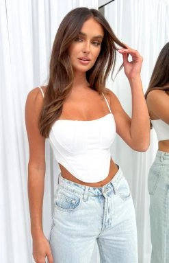 BB Exclusive Willow White Corset Top Tops