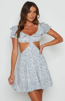 Beginning Boutique Winnie Blue Cut Out Mini Dress Dresses