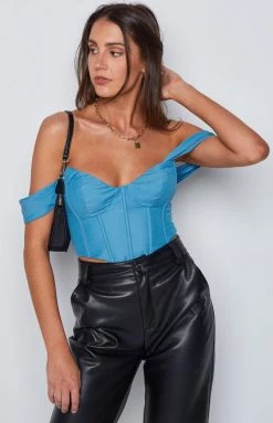 Beginning Boutique Polly Bustier Top Blue