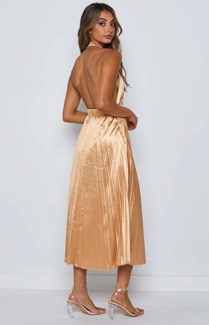 Beginning Boutique Dresses Wistful Gold Midi Dress 6 Beginning Boutique Dresses Wistful Gold Midi Dress